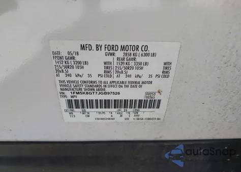 2018 Ford Explorer Sport from USA, damaged, VIN 1FM5K8GT7JGB97526